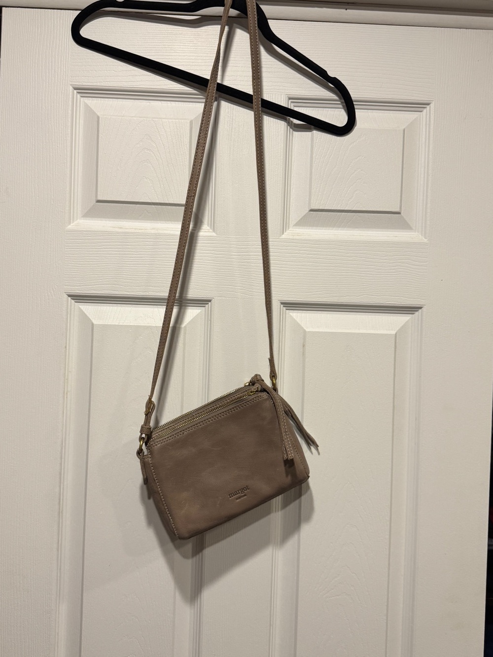 Margot Taupe Crossbody Leather Bag
